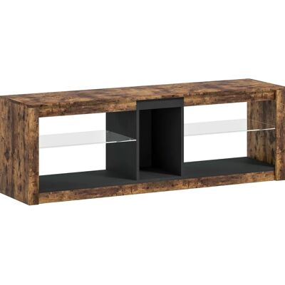HOMCOM - LED 4-Estantes - Marrón - 140x35x47 cm - Soporte de TV HOMCOM - LED 4-Estantes - Marrón - 140x35x47 cm - Soporte de TV