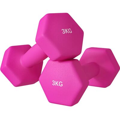 SPORTNOW - 3 kg - Hex - Puños antideslizantes - Mancuernas SPORTNOW - 3 kg - Hex - Puños antideslizantes - Mancuernas