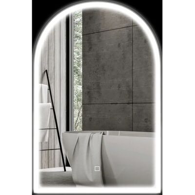 HOMCOM Badezimmer Spiegel 90x60cm, LED, Anti-Beschlag, Speicher, Bogen HOMCOM Badezimmer Spiegel 90x60cm, LED, Anti-Beschlag, Speicher, Bogen