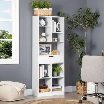 HOMCOM - OpenShelf - Blanc - Bookcase - Publicité HOMCOM - OpenShelf - Blanc - Bookcase - Publicité