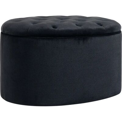 HOMCOM - Noir 71x52x42 cm banc de rangement en tissu - Publicité HOMCOM - Noir 71x52x42 cm banc de rangement en tissu - Publicité