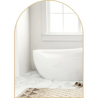 HOMCOM Specchio da bagno curvo con cornice in alluminio - 50 x 70 cm HOMCOM Specchio da bagno curvo con cornice in alluminio - 50 x 70 cm