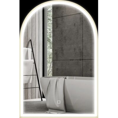 Specchio da bagno HOMCOM 90x60cm LED Antivento con 3 Colori di Luce Specchio da bagno HOMCOM 90x60cm LED Antivento con 3 Colori di Luce