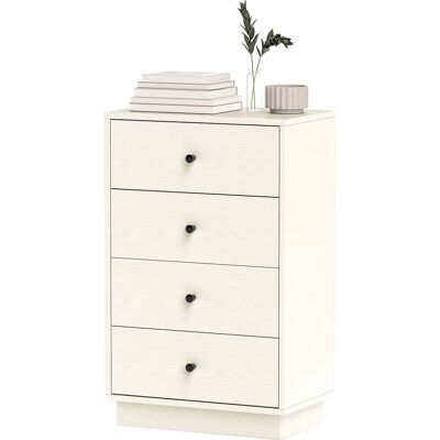 HOMCOM - Commode 4 tiroirs moderne - White - Chest of drawers - Publicité HOMCOM - Commode 4 tiroirs moderne - White - Chest of drawers - Publicité