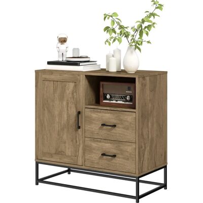 Buffet en bois naturel HOMCOM - Rangement ajustable pour cuisine et salon - Publicité Buffet en bois naturel HOMCOM - Rangement ajustable pour cuisine et salon - Publicité