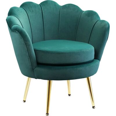 HOMCOM - Fauteuil - Velours vert foncé - Pieds en métal dorés - Publicité HOMCOM - Fauteuil - Velours vert foncé - Pieds en métal dorés - Publicité