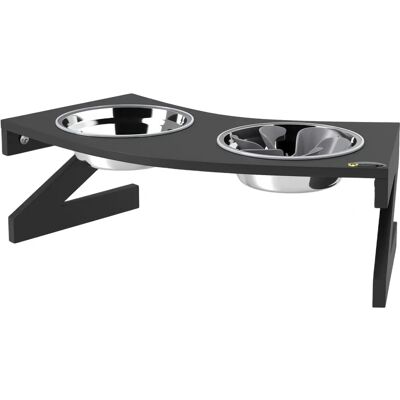 PawHut Gamelle chien surélevée avec 2 bols en inox - Pour petits à moyens chiens - Publicité PawHut Gamelle chien surélevée avec 2 bols en inox - Pour petits à moyens chiens - Publicité