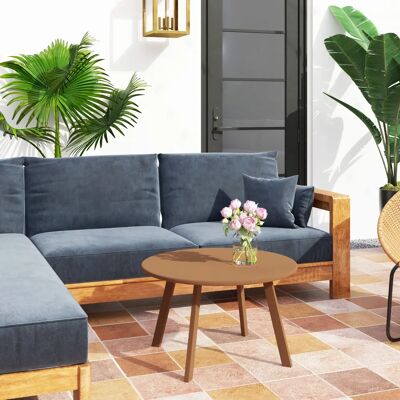 Mesa auxiliar redonda pequeña de jardín Outsunny - Jardín, Ø 70 x 42 cm Mesa auxiliar redonda pequeña de jardín Outsunny - Jardín, Ø 70 x 42 cm