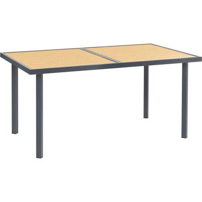 Outsunny Gartentisch mit Stahlplatte, Naturholz, Für 6 Personen - Gartentisch Outsunny Gartentisch mit Stahlplatte, Naturholz, Für 6 Personen - Gartentisch