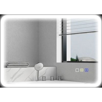 Specchio bagno HOMCOM LED Bluetooth Luminosità regolabile 3 colori - Specchio bagno Specchio bagno HOMCOM LED Bluetooth Luminosità regolabile 3 colori - Specchio bagno