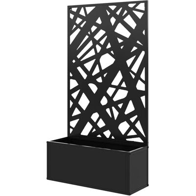 Bac à fleurs en métal avec treillis Outsunny - Conteneur de jardin décoratif - Publicité Bac à fleurs en métal avec treillis Outsunny - Conteneur de jardin décoratif - Publicité
