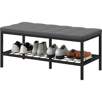 HOMCOM Banc à chaussures 90x41x40cm - gris - 4 paires - Banc à chaussures - Publicité HOMCOM Banc à chaussures 90x41x40cm - gris - 4 paires - Banc à chaussures - Publicité