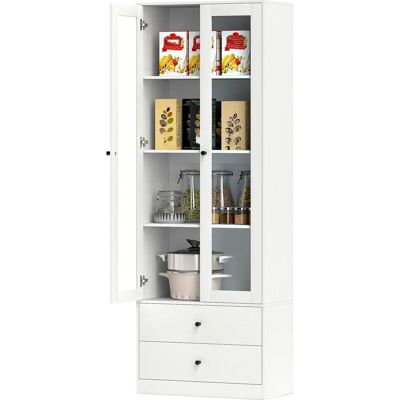 HOMCOM Armoire de rangement blanche réglable - Mobilier - Publicité HOMCOM Armoire de rangement blanche réglable - Mobilier - Publicité