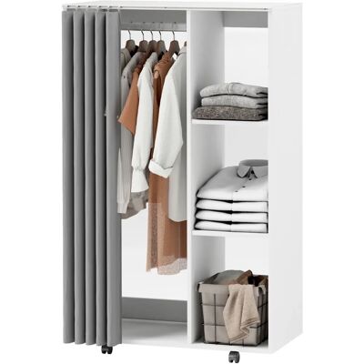 HOMCOM Armoire mobile - Tringle et étagères ouvertes - 80cm - Publicité HOMCOM Armoire mobile - Tringle et étagères ouvertes - 80cm - Publicité