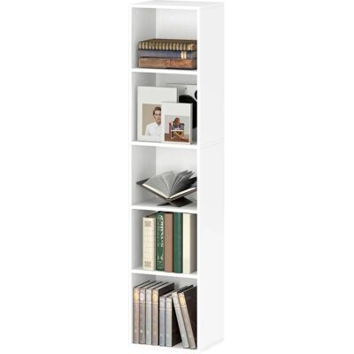 HOMCOM - 5-Tier Shelf - Blanc - 30x24x133.5cm - Bookcase - Publicité HOMCOM - 5-Tier Shelf - Blanc - 30x24x133.5cm - Bookcase - Publicité