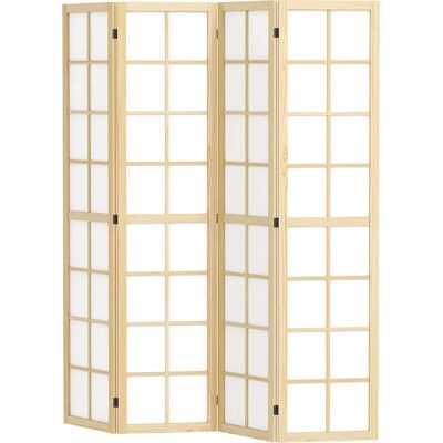 HOMCOM Paravent intérieur pliable 4 panneaux 160 x 170 cm - naturel - Publicité HOMCOM Paravent intérieur pliable 4 panneaux 160 x 170 cm - naturel - Publicité