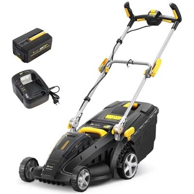 Tondeuse sans fil GT ELEC 40V - 5 hauteurs, 37cm, 40L - Publicité Tondeuse sans fil GT ELEC 40V - 5 hauteurs, 37cm, 40L - Publicité