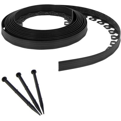 GT GARDEN Bordi da giardino flessibili neri - 3,8cm x 10m con 20 picchetti GT GARDEN Bordi da giardino flessibili neri - 3,8cm x 10m con 20 picchetti