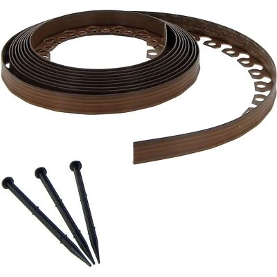 GT GARDEN Bordura flessibile da giardino - 3,8cm x 10m - Marrone GT GARDEN Bordura flessibile da giardino - 3,8cm x 10m - Marrone