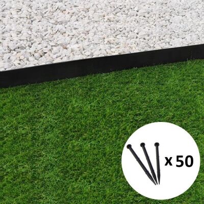 GT GARDEN Borde de jardín negro - 5,8cm x 10m - 50 estacas GT GARDEN Borde de jardín negro - 5,8cm x 10m - 50 estacas