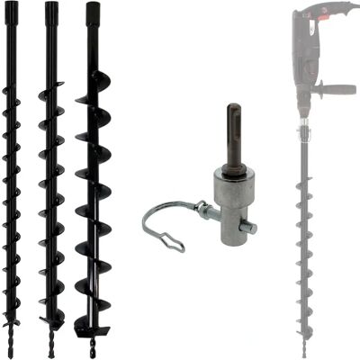 Conjunto de brocas GT MARKET - Ø 40/60/80 mm con adaptador SDS-plus Conjunto de brocas GT MARKET - Ø 40/60/80 mm con adaptador SDS-plus