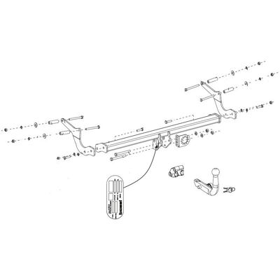 Bosal Oris - Renault Clio 4 Berline - Rotule horizontale démontable sans outil - Tow Hitch Bosal Oris - Renault Clio 4 Berline - Rotule horizontale démontable sans outil - Tow Hitch