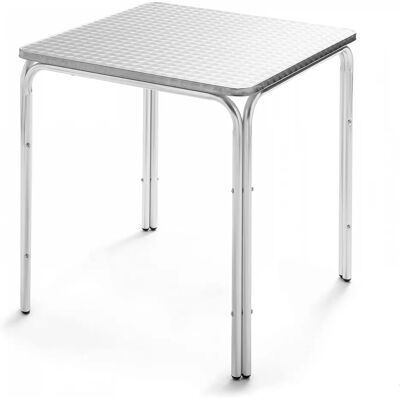 Table de jardin en aluminium gris Oviala - 70x70x72 cm - Carrée - Publicité Table de jardin en aluminium gris Oviala - 70x70x72 cm - Carrée - Publicité