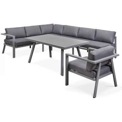 Ensemble de jardin en aluminium Oviala - 8 places - Design scandinave moderne - Publicité Ensemble de jardin en aluminium Oviala - 8 places - Design scandinave moderne - Publicité