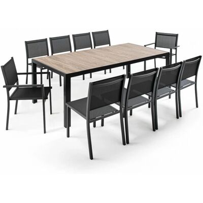 Ensemble de Table de Jardin Oviala - 10 Places - Aluminium et Céramique - Publicité Ensemble de Table de Jardin Oviala - 10 Places - Aluminium et Céramique - Publicité