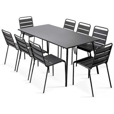 Oviala Modèle Palavas Table de Jardin et 8 Chaises - Extérieur - Publicité Oviala Modèle Palavas Table de Jardin et 8 Chaises - Extérieur - Publicité