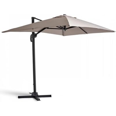Parasol en aluminium Oviala - 2x3m Taupe Rotatif 360° - Publicité Parasol en aluminium Oviala - 2x3m Taupe Rotatif 360° - Publicité
