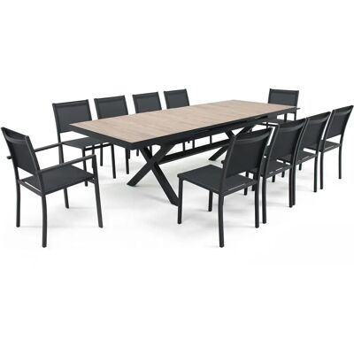 Oviala - Table de jardin extensible avec 8 chaises et 2 fauteuils - Publicité Oviala - Table de jardin extensible avec 8 chaises et 2 fauteuils - Publicité