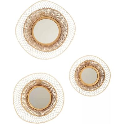 Ensemble de 3 miroirs en métal organiques - 31cm - Décoration intérieure - Publicité Ensemble de 3 miroirs en métal organiques - 31cm - Décoration intérieure - Publicité