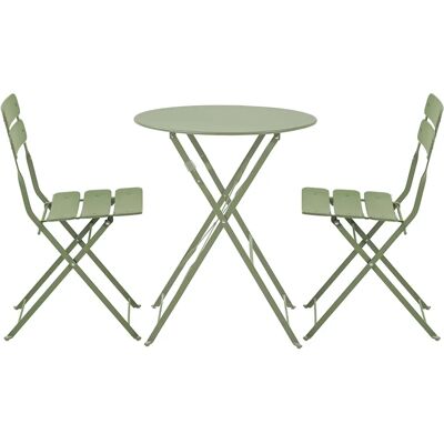 Table de jardin ronde pliante Oviala avec 2 chaises - Publicité Table de jardin ronde pliante Oviala avec 2 chaises - Publicité