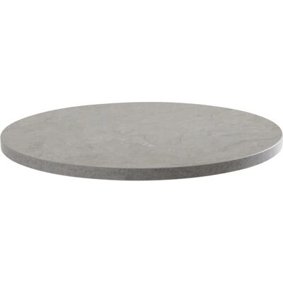 Oviala - Mesa redonda de melamina 60 cm - 60 cm - hormigón encerado - Table à manger - Publicité Oviala - Mesa redonda de melamina 60 cm - 60 cm - hormigón encerado - Table à manger - Publicité