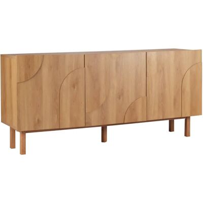 Oviala Credence 3 Portes 160cm Effet Bois - Credenza - Publicité Oviala Credence 3 Portes 160cm Effet Bois - Credenza - Publicité