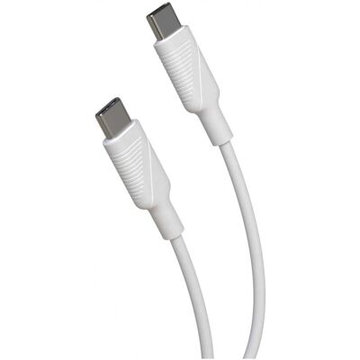 Cabo USB-C para USB-C Muvit - 3A, 1,2m, Branco Cabo USB-C para USB-C Muvit - 3A, 1,2m, Branco