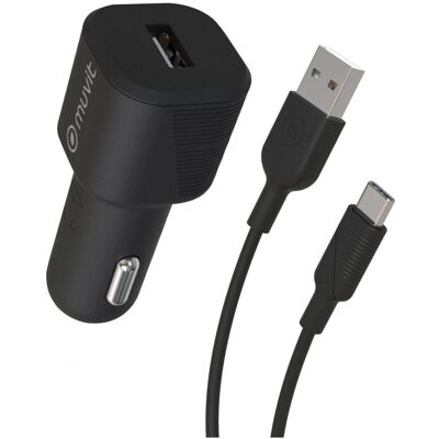 Carregador de carro universal preto Muvit MCPAK0015 - Auto Carregador de carro universal preto Muvit MCPAK0015 - Auto
