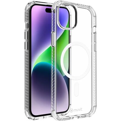 Coque antichoc Muvit iPhone 15 Plus - Transparent - Publicité Coque antichoc Muvit iPhone 15 Plus - Transparent - Publicité