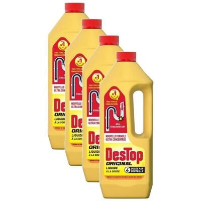 Destop - Lot De 4 Déboucheurs Liquide Original 4 Doses Par Fl... Publicité Destop - Lot De 4 Déboucheurs Liquide Original 4 Doses Par Fl... Publicité