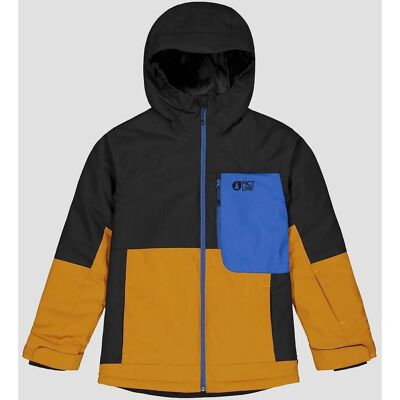 Picture Wasserdichte Jungen Ski Snowboard Jacke - Modell: Daumy, Farbeblock/Orange/Schwarz Picture Wasserdichte Jungen Ski Snowboard Jacke - Modell: Daumy, Farbeblock/Orange/Schwarz