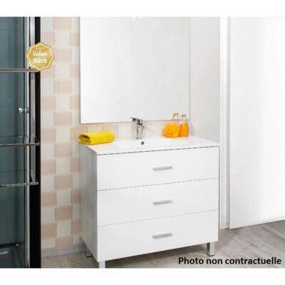 Mueble de baño Montecarlo ONDEE - 120cm - Lacado blanco - Doble lavabo Mueble de baño Montecarlo ONDEE - 120cm - Lacado blanco - Doble lavabo