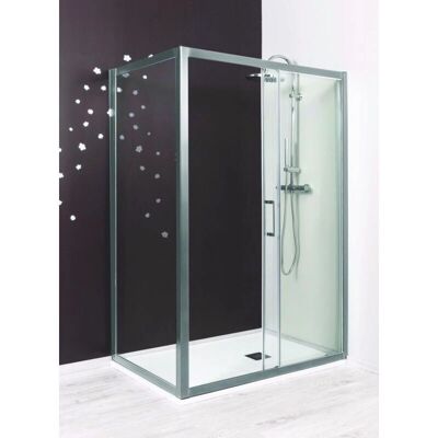 Mampara Fija Napa Ondee - Vidrio Templado - Acabado Cromado - 80x195cm Mampara Fija Napa Ondee - Vidrio Templado - Acabado Cromado - 80x195cm