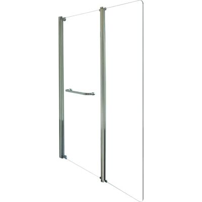 Mampara de ducha ONDEE Sandra - 120x140cm - Vidrio templado - Acabado cromado - 2 paneles Mampara de ducha ONDEE Sandra - 120x140cm - Vidrio templado - Acabado cromado - 2 paneles
