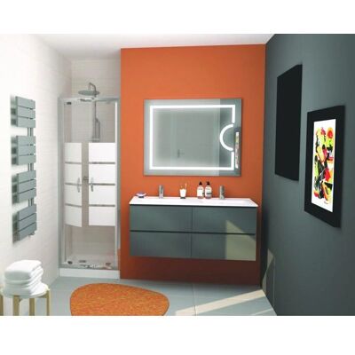 ONDEE MAX Mueble de baño - Antracita - 120cm - Suspendido ONDEE MAX Mueble de baño - Antracita - 120cm - Suspendido