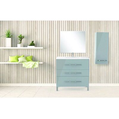 Ondee Degeo - Mueble de baño - 90cm Gris - Diseño compacto Ondee Degeo - Mueble de baño - 90cm Gris - Diseño compacto