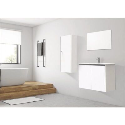 Ondee Modelo - Mueble de baño suspendido, Blanco, 35cm de profundidad - Muebles de baño Ondee Modelo - Mueble de baño suspendido, Blanco, 35cm de profundidad - Muebles de baño