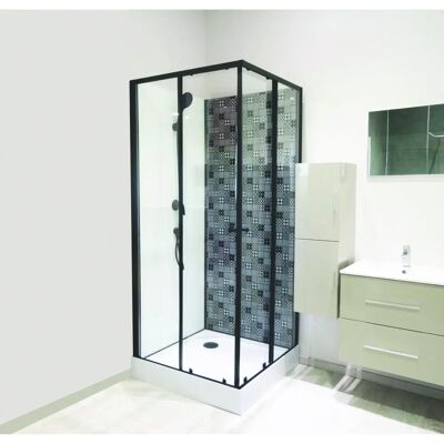 Ondee Ducha de esquina de vidrio negro 90x90cm - Decoración de baño Ondee Ducha de esquina de vidrio negro 90x90cm - Decoración de baño