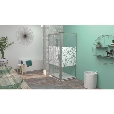 Ondee - Mampara Corredera - 120x185cm - Vidrio Templado - Reversible Ondee - Mampara Corredera - 120x185cm - Vidrio Templado - Reversible