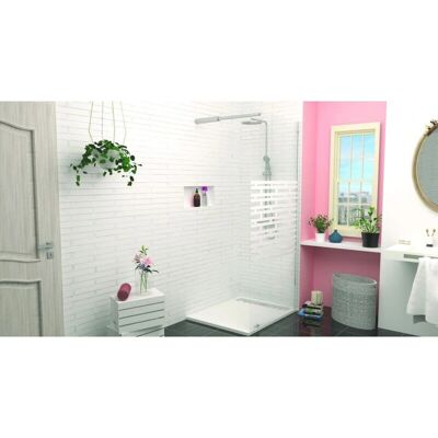 Ondee Modelo H210xL100cm - Mampara de Ducha de Vidrio Templado Ondee Modelo H210xL100cm - Mampara de Ducha de Vidrio Templado